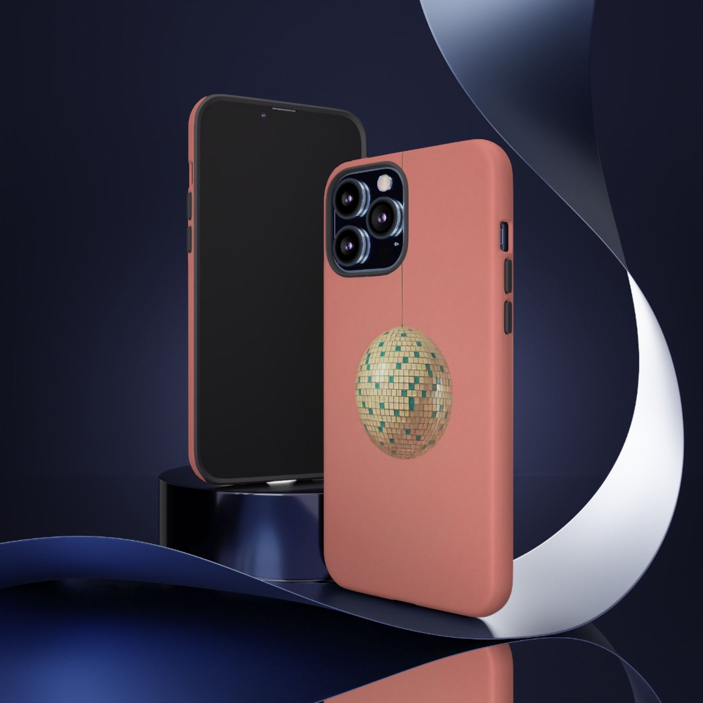 Disco Ball Tough Phone Case — Retro Pink Protective iPhone Cover