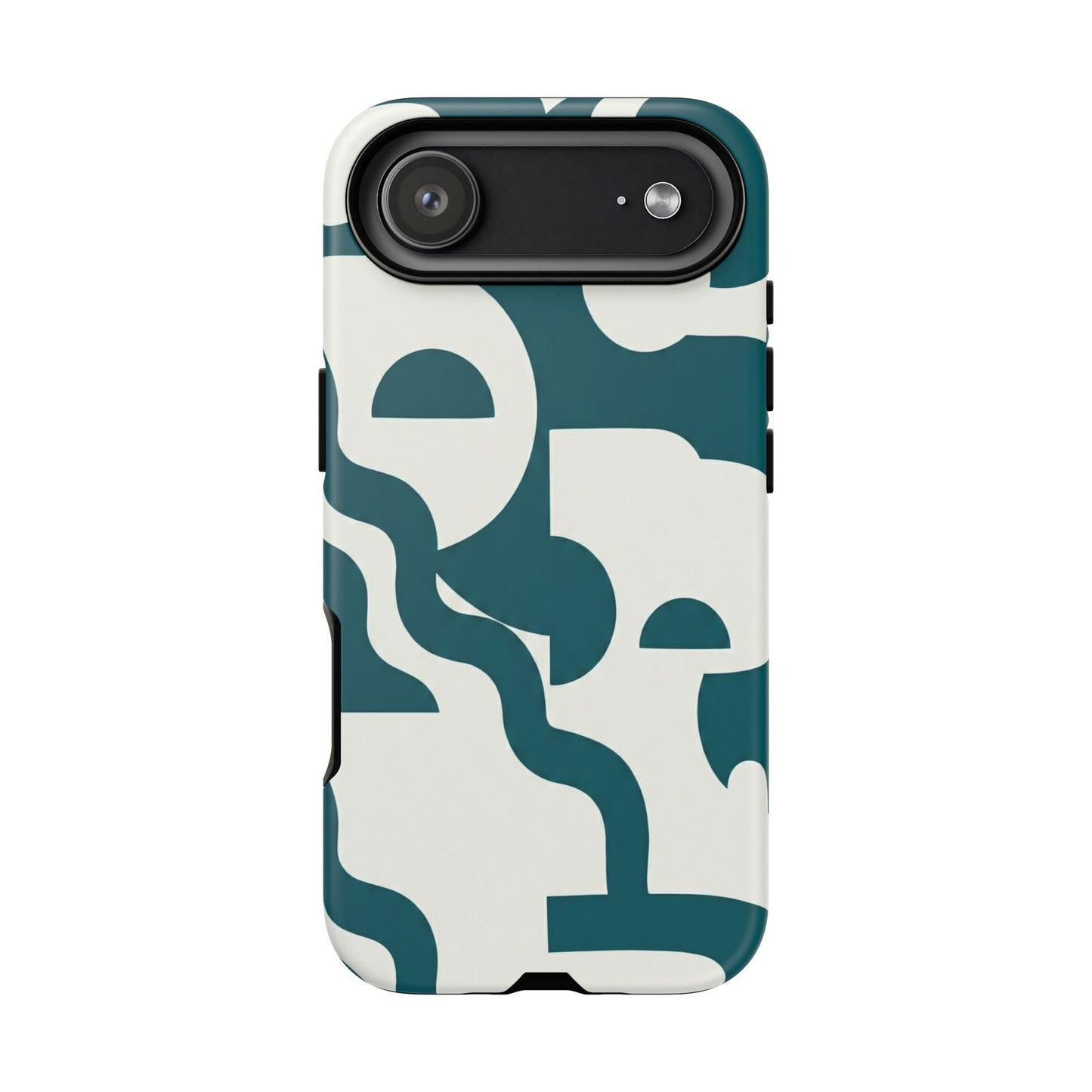 Abstract Teal Shapes Phone Case — Modern Geometric Tough Case
