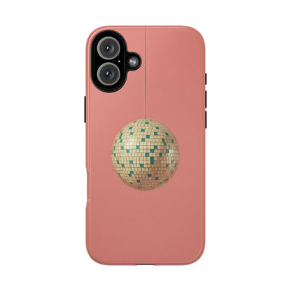 Disco Ball Tough Phone Case — Retro Pink Protective iPhone Cover