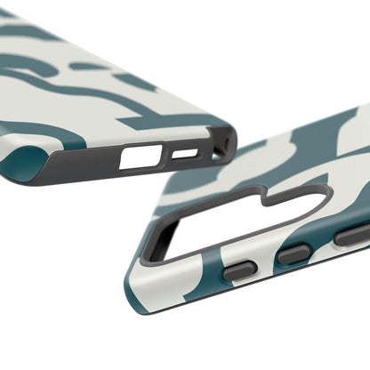 Abstract Teal Pattern Phone Case — Modern Geometric Tough Case