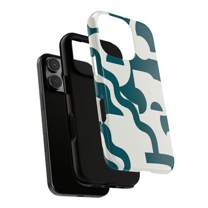 Abstract Teal Shapes Phone Case — Modern Geometric Tough Case