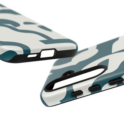 Abstract Teal Pattern Phone Case — Modern Geometric Tough Case