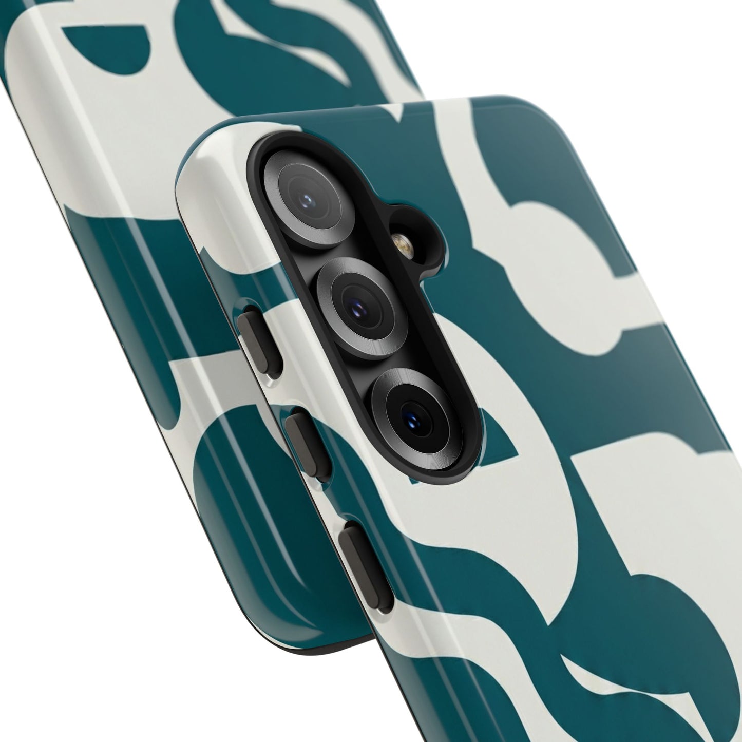 Abstract Teal Pattern Phone Case — Modern Geometric Tough Case
