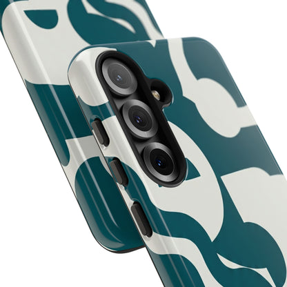 Abstract Teal Pattern Phone Case — Modern Geometric Tough Case