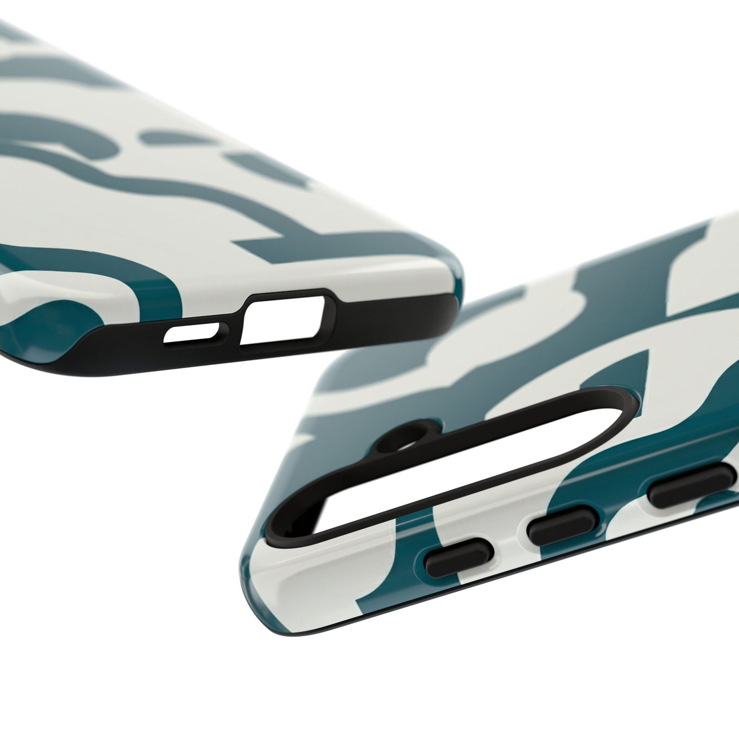 Abstract Teal Pattern Phone Case — Modern Geometric Tough Case