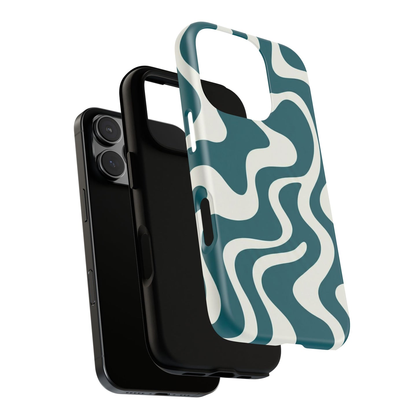 Teal Retro Swirl Tough Phone Case