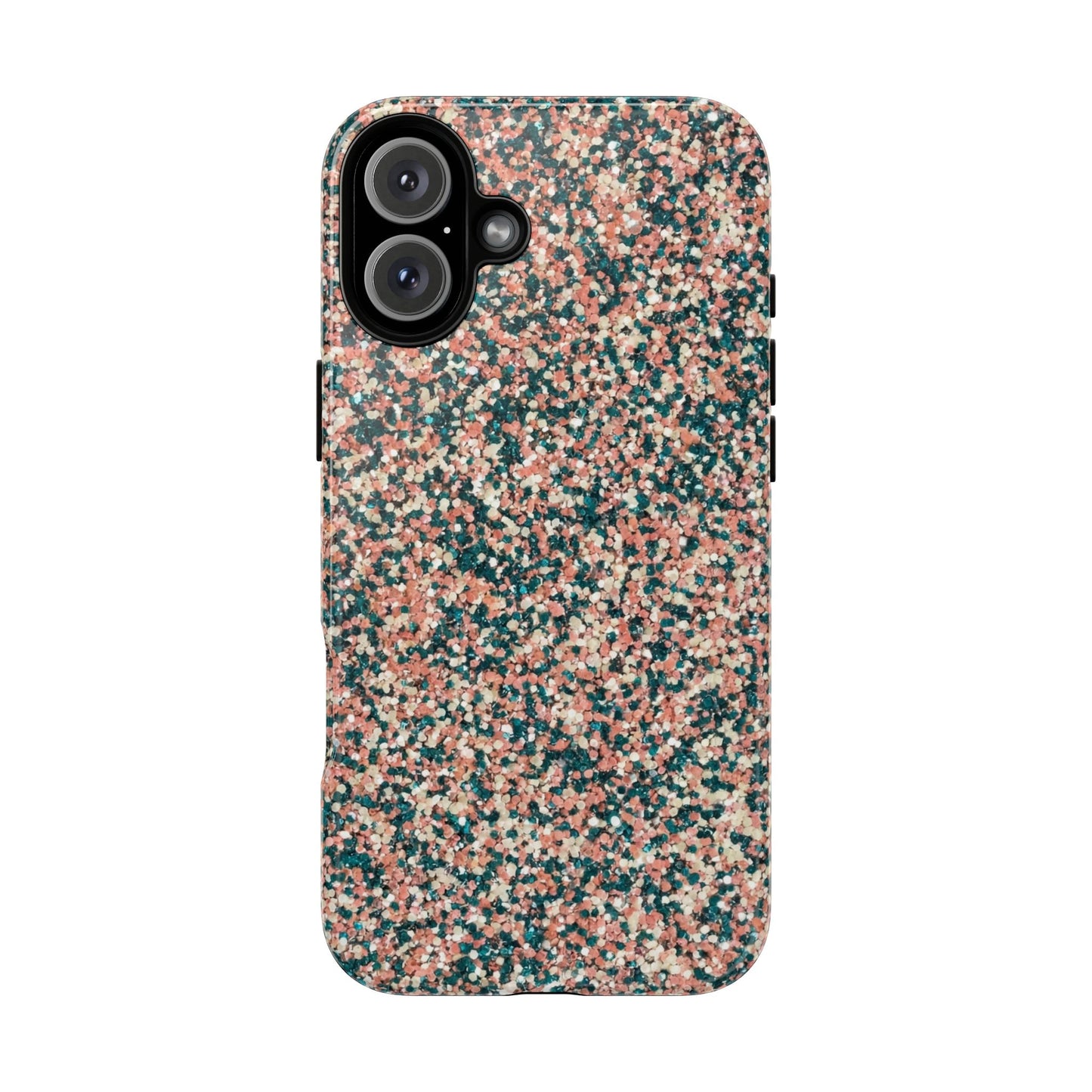 Glitter Speckle Tough Phone Case — Pink & Teal Protective Cover