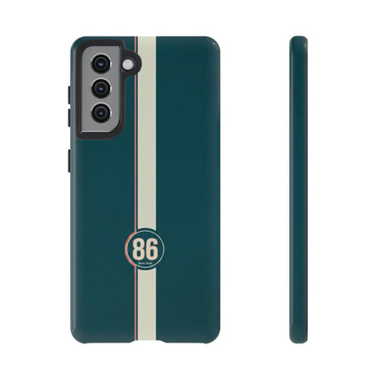 Racing Stripe Phone Case - Retro Teal with Number 86