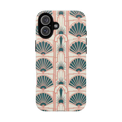 Art Deco Fan Pattern Tough Phone Case — Retro Geometric iPhone Cover