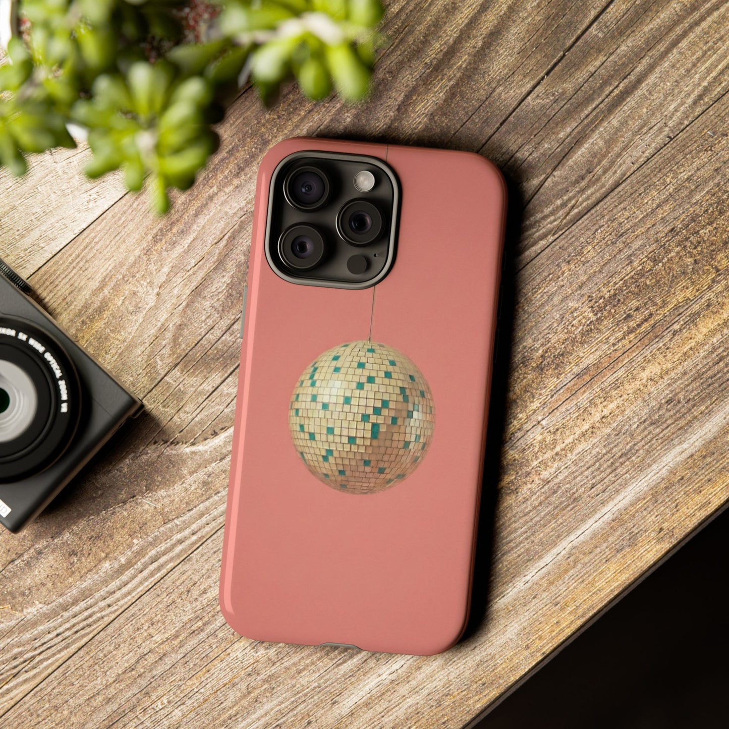 Disco Ball Tough Phone Case — Retro Pink Protective iPhone Cover