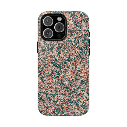 Glitter Speckle Tough Phone Case — Pink & Teal Protective Cover