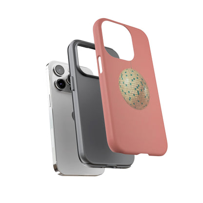 Disco Ball Tough Phone Case — Retro Pink Protective iPhone Cover
