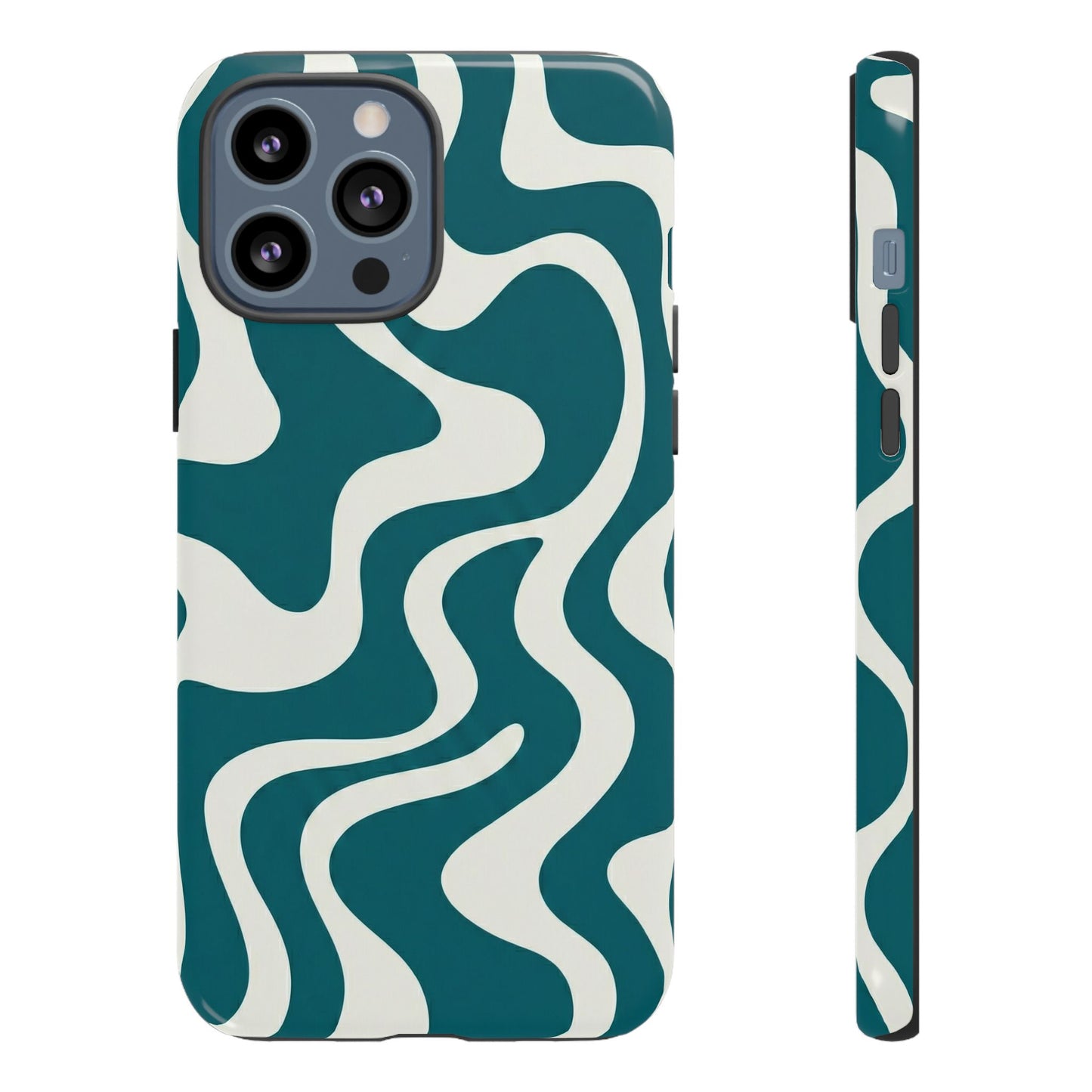 Teal Retro Swirl Tough Phone Case