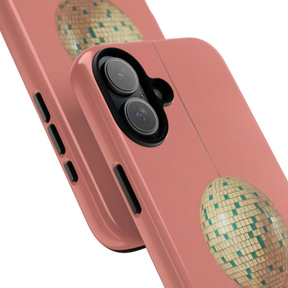 Disco Ball Tough Phone Case — Retro Pink Protective iPhone Cover