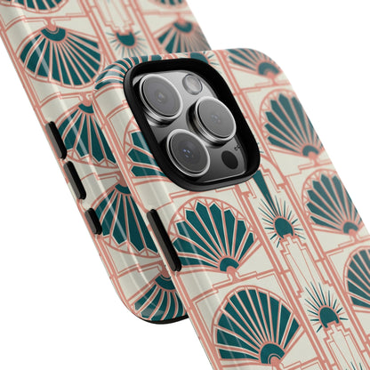 Art Deco Fan Pattern Tough Phone Case — Retro Geometric iPhone Cover