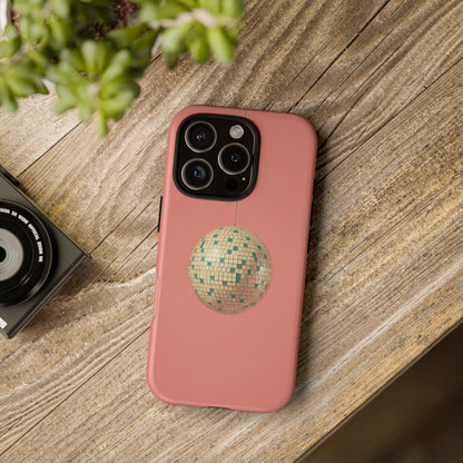 Disco Ball Tough Phone Case — Retro Pink Protective iPhone Cover