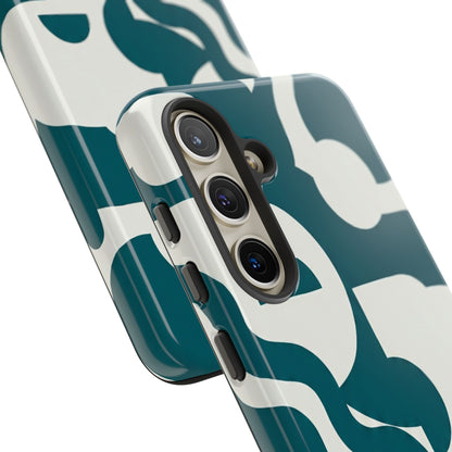Abstract Teal Pattern Phone Case — Modern Geometric Tough Case
