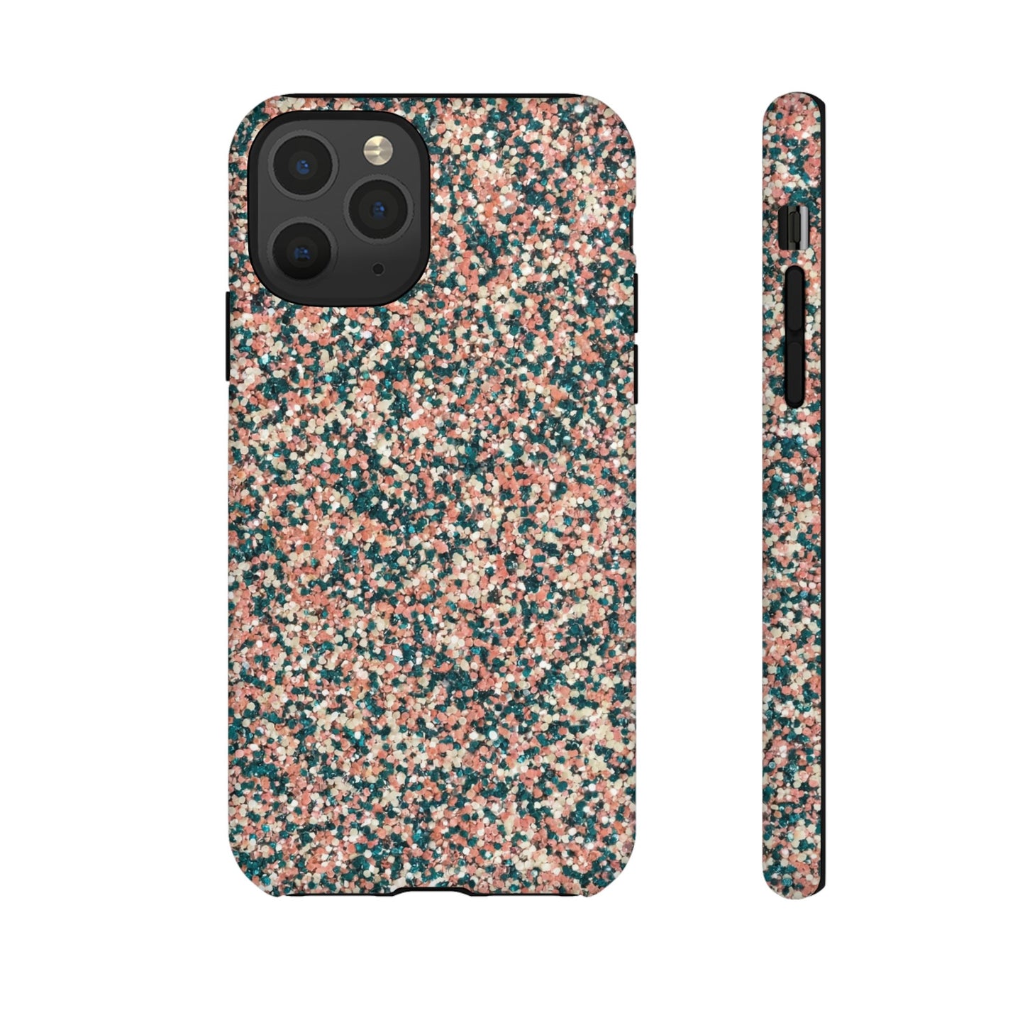 Glitter Speckle Tough Phone Case — Pink & Teal Protective Cover