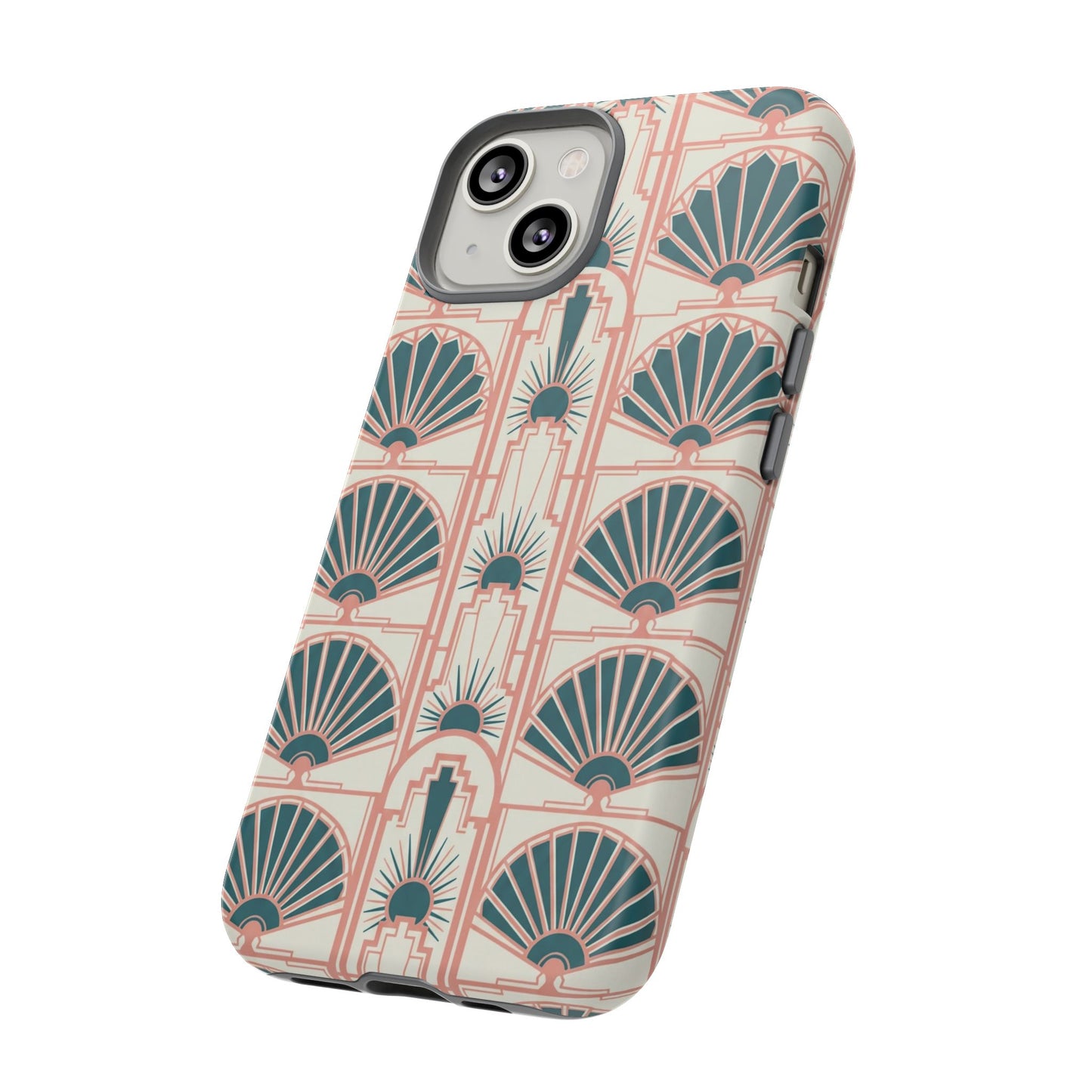 Art Deco Fan Pattern Tough Phone Case — Retro Geometric iPhone Cover