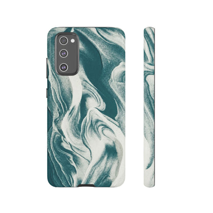 Teal Marble Tough Phone Case — Protective Artistic Swirl Design
