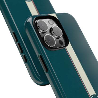 Racing Stripe Phone Case - Retro Teal with Number 86