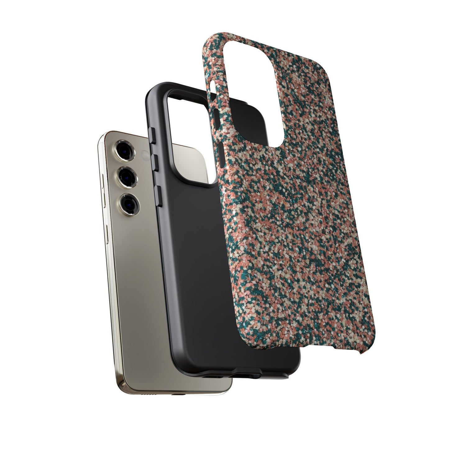 Speckled Pink & Teal Tough Phone Case — Durable Protective Cover