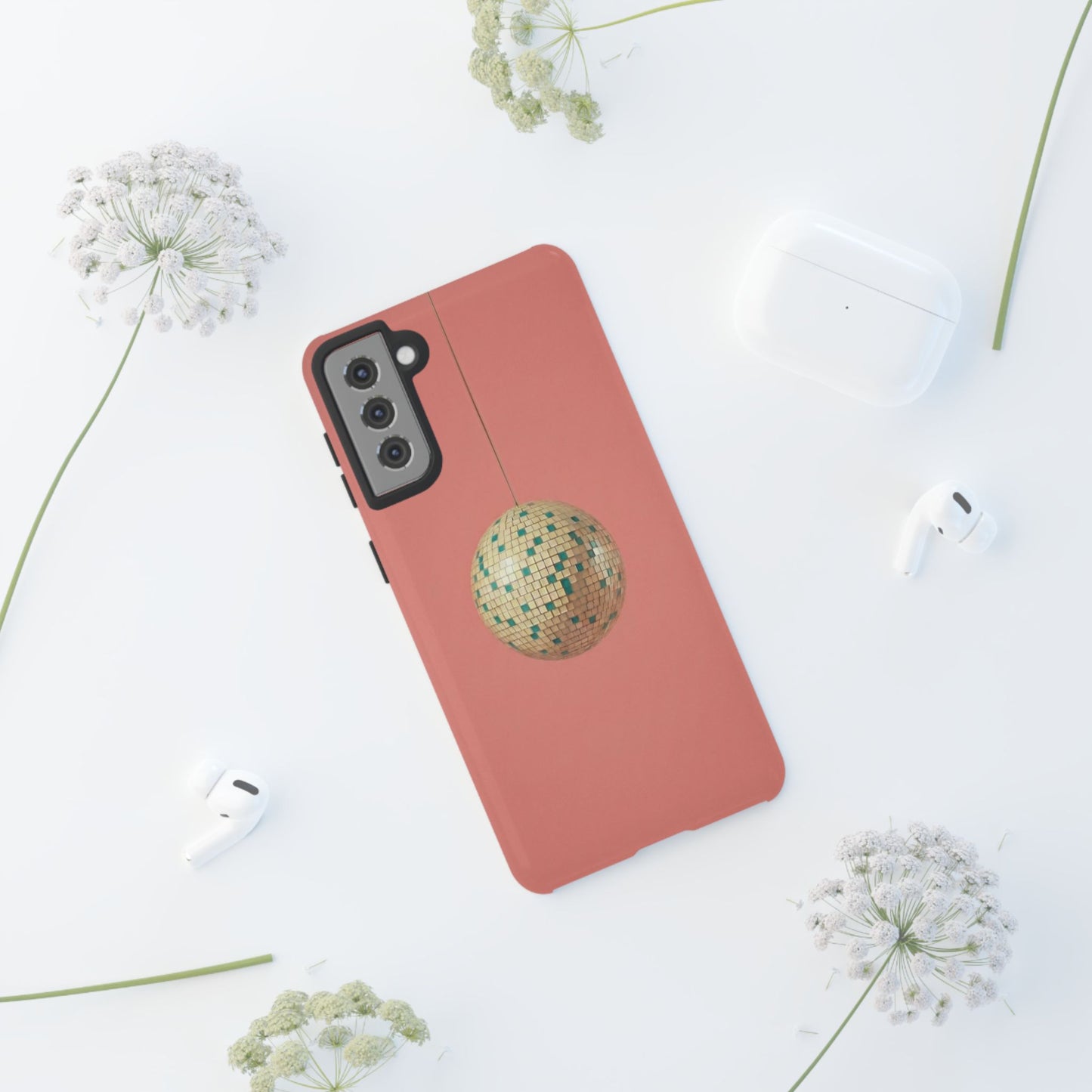 Disco Ball Tough Phone Case — Retro Pink Protective Cover