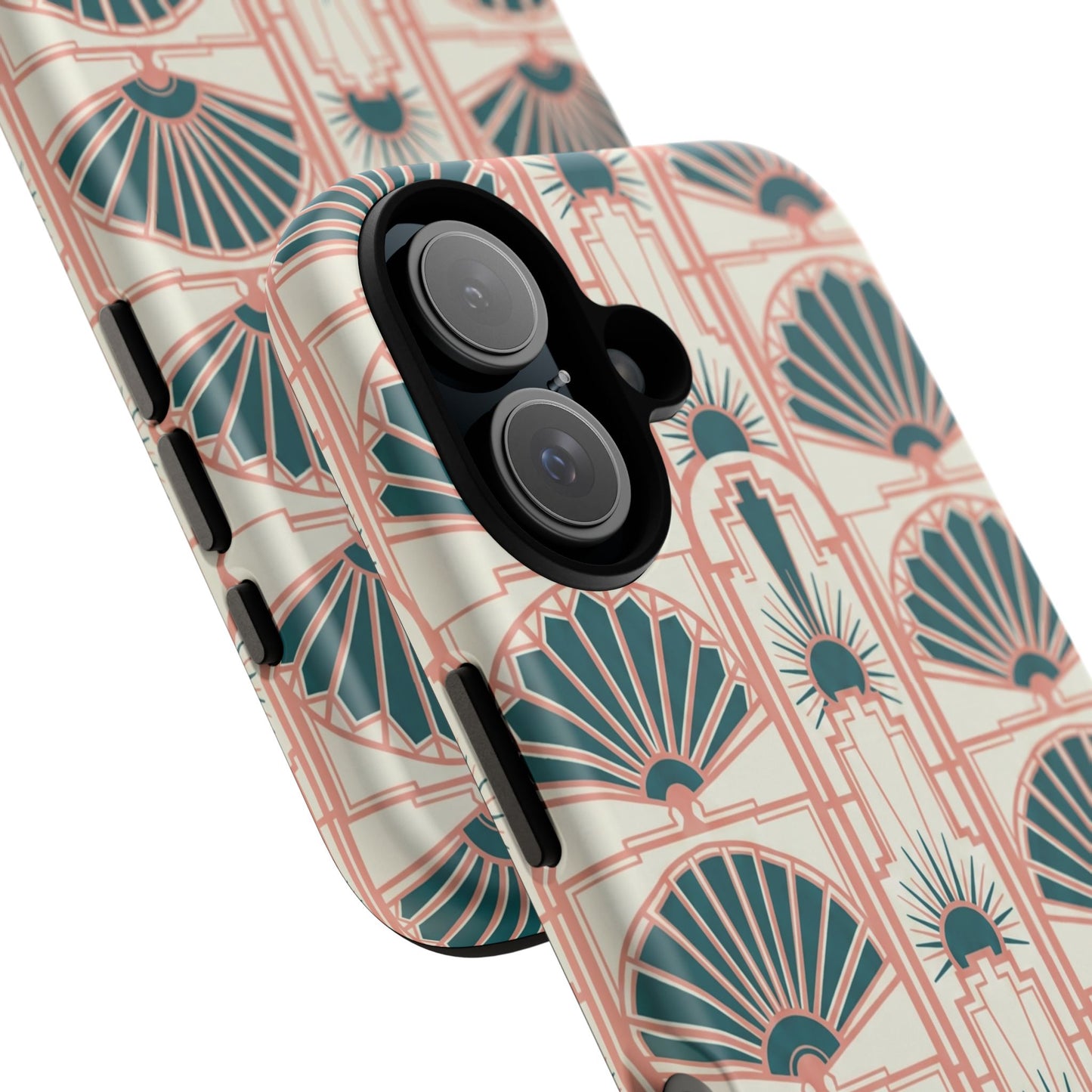 Art Deco Fan Pattern Tough Phone Case — Retro Geometric iPhone Cover