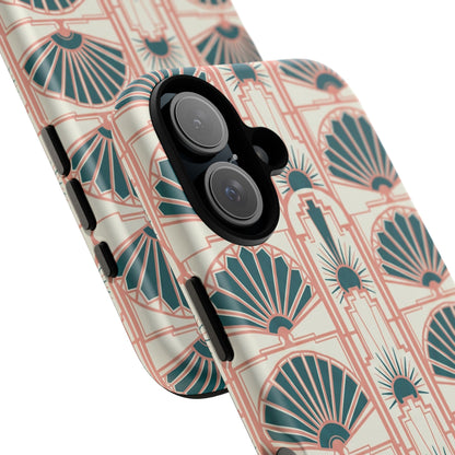Art Deco Fan Pattern Tough Phone Case — Retro Geometric iPhone Cover