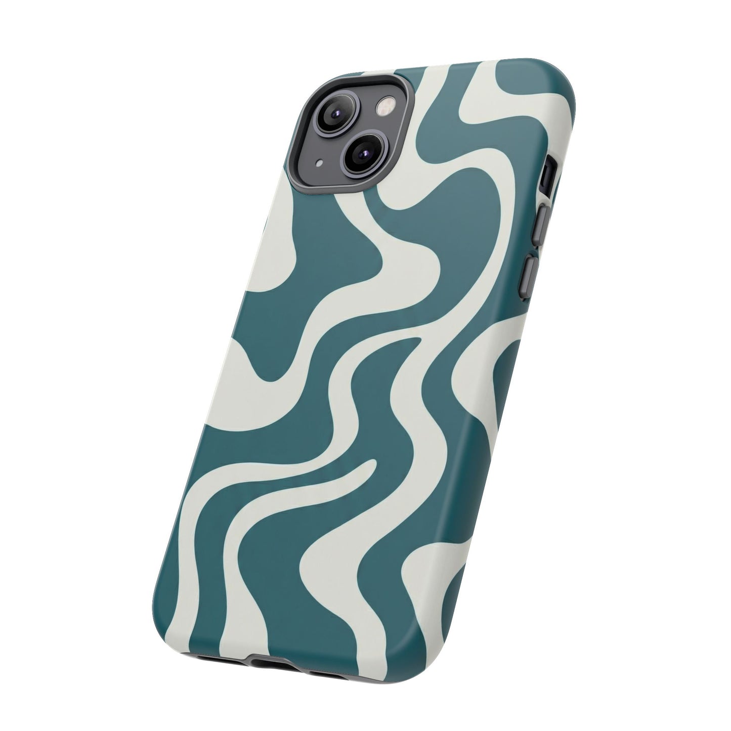 Teal Retro Swirl Tough Phone Case