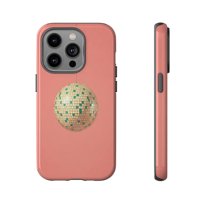 Disco Ball Tough Phone Case — Retro Pink Protective iPhone Cover