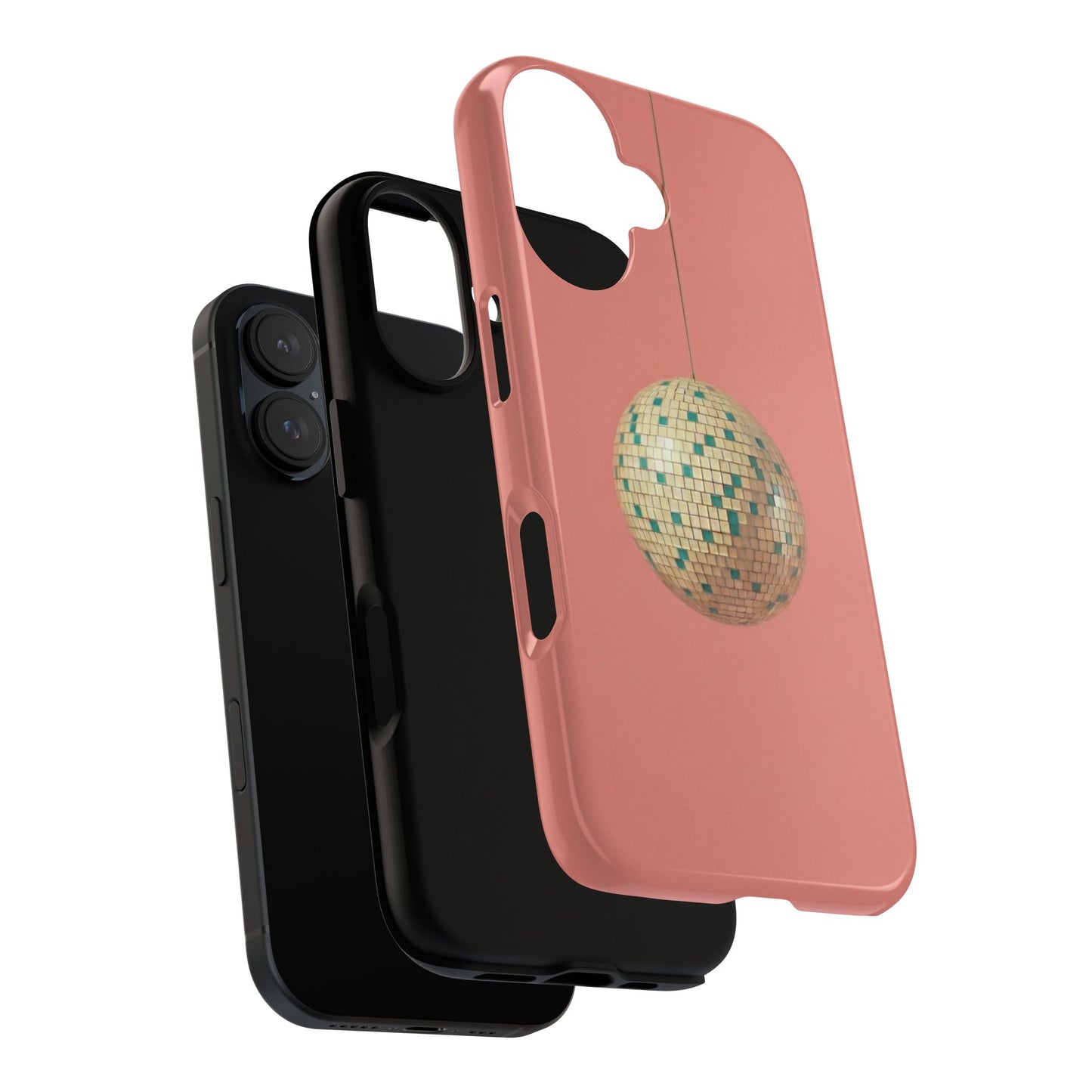 Disco Ball Tough Phone Case — Retro Pink Protective iPhone Cover