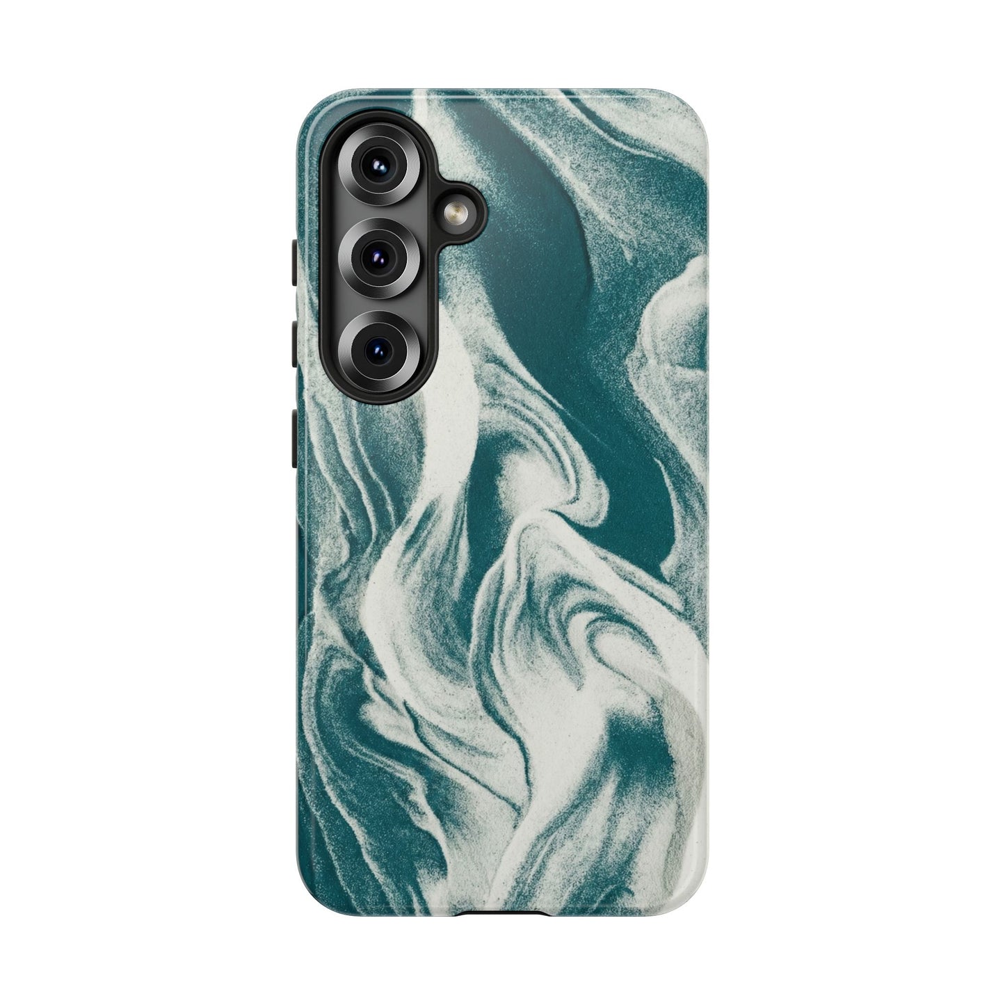 Teal Marble Tough Phone Case — Protective Artistic Swirl Design