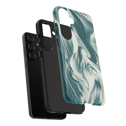 Teal Marble Tough Phone Case — Protective Artistic Swirl Design