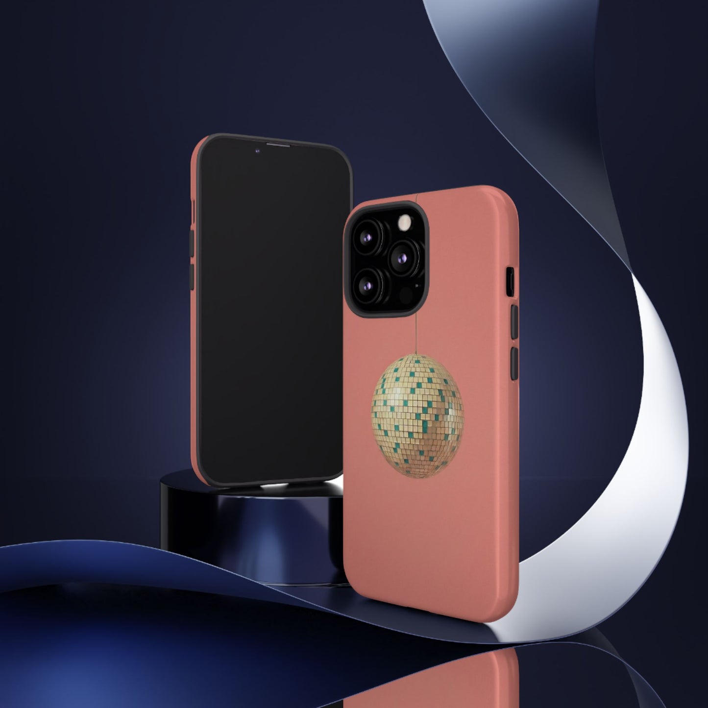 Disco Ball Tough Phone Case — Retro Pink Protective iPhone Cover