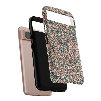 Speckled Confetti Tough Phone Case — Protective Floral Pink & Teal Design
