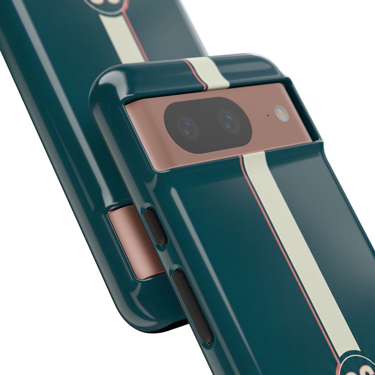 Racing Stripe Phone Case - Retro Teal with Number 86