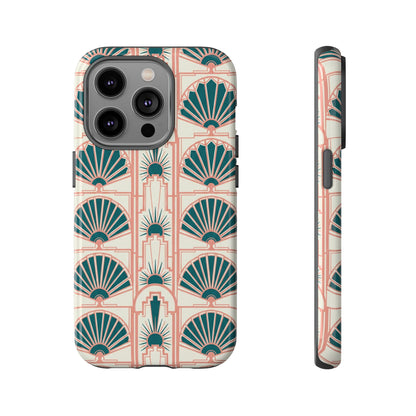 Art Deco Fan Pattern Tough Phone Case — Retro Geometric iPhone Cover
