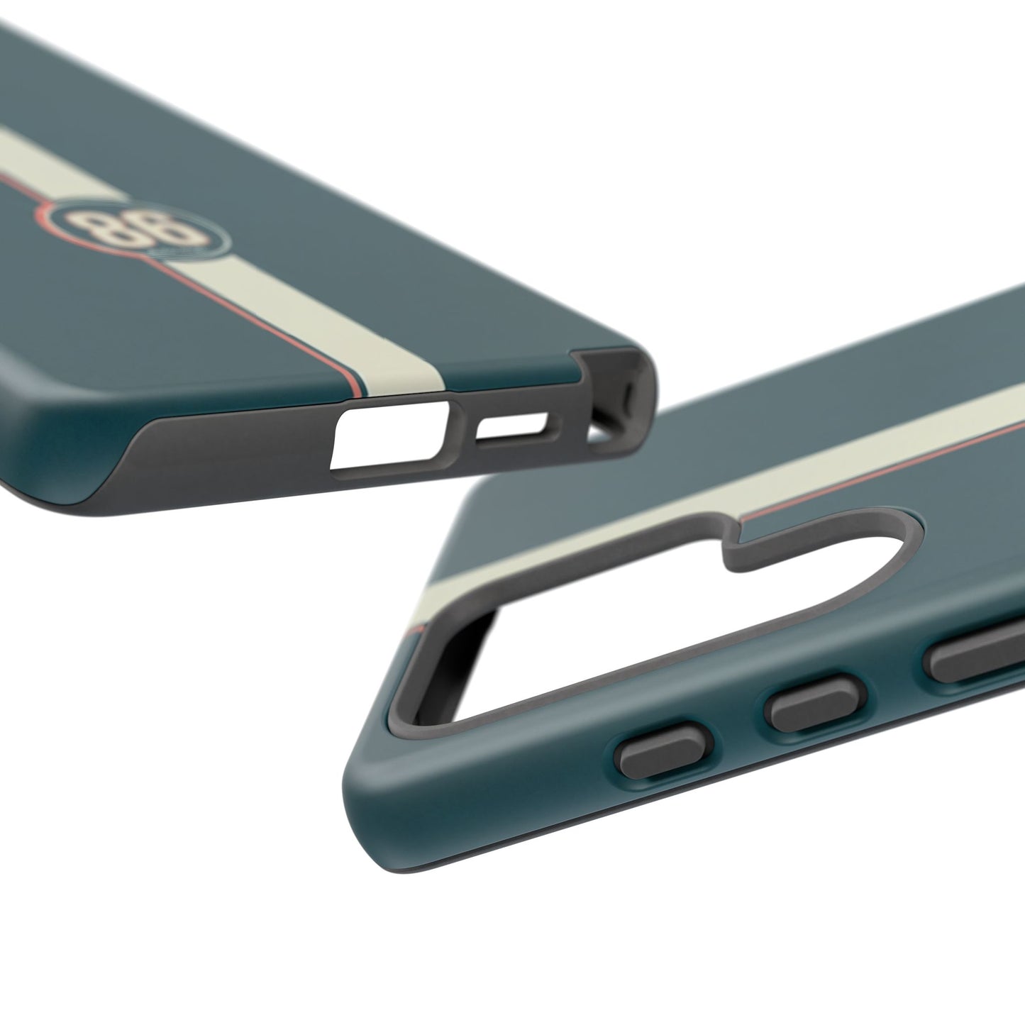 Racing Stripe Phone Case - Retro Teal with Number 86
