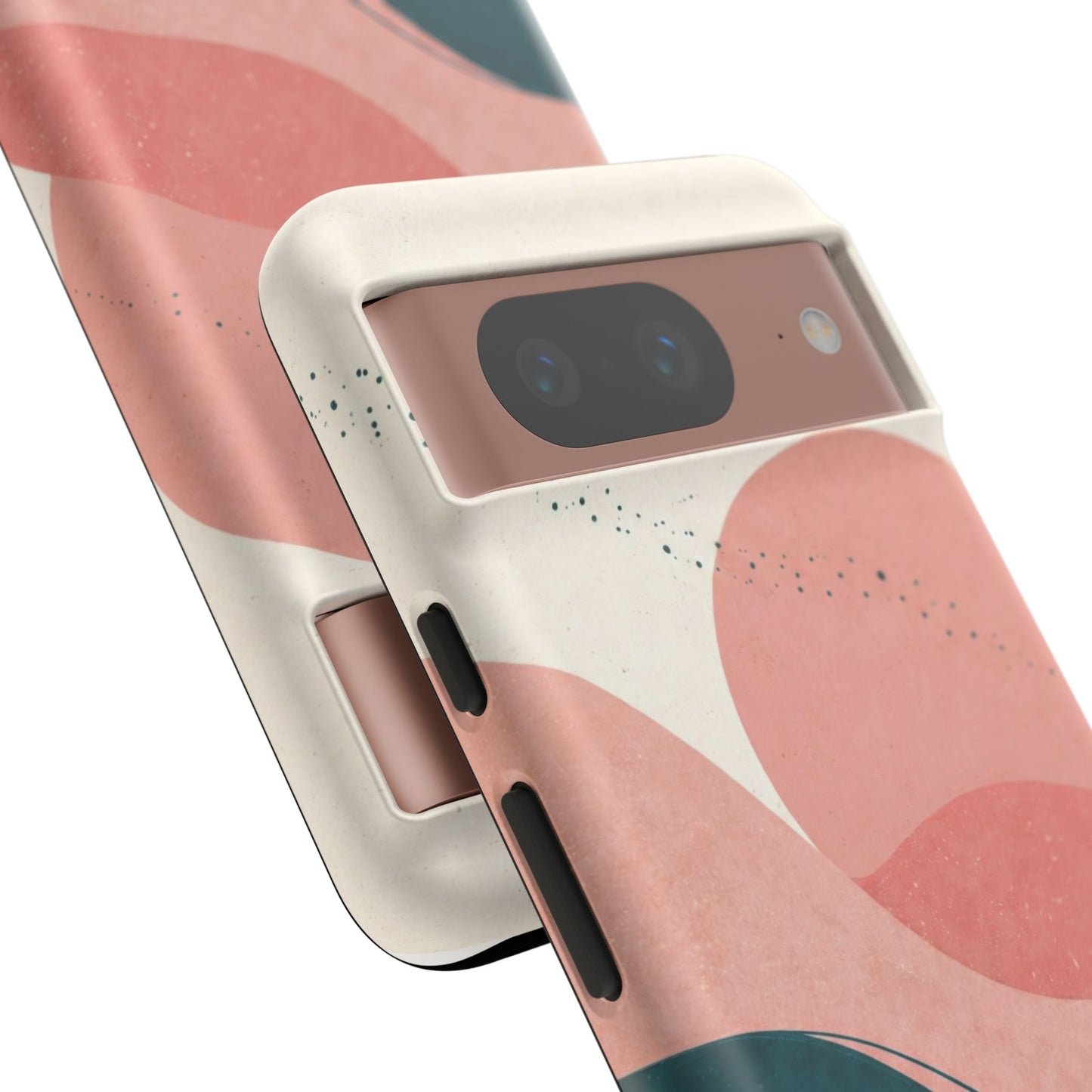 Abstract Sunset Phone Case — Pink & Teal Wave Tough Case