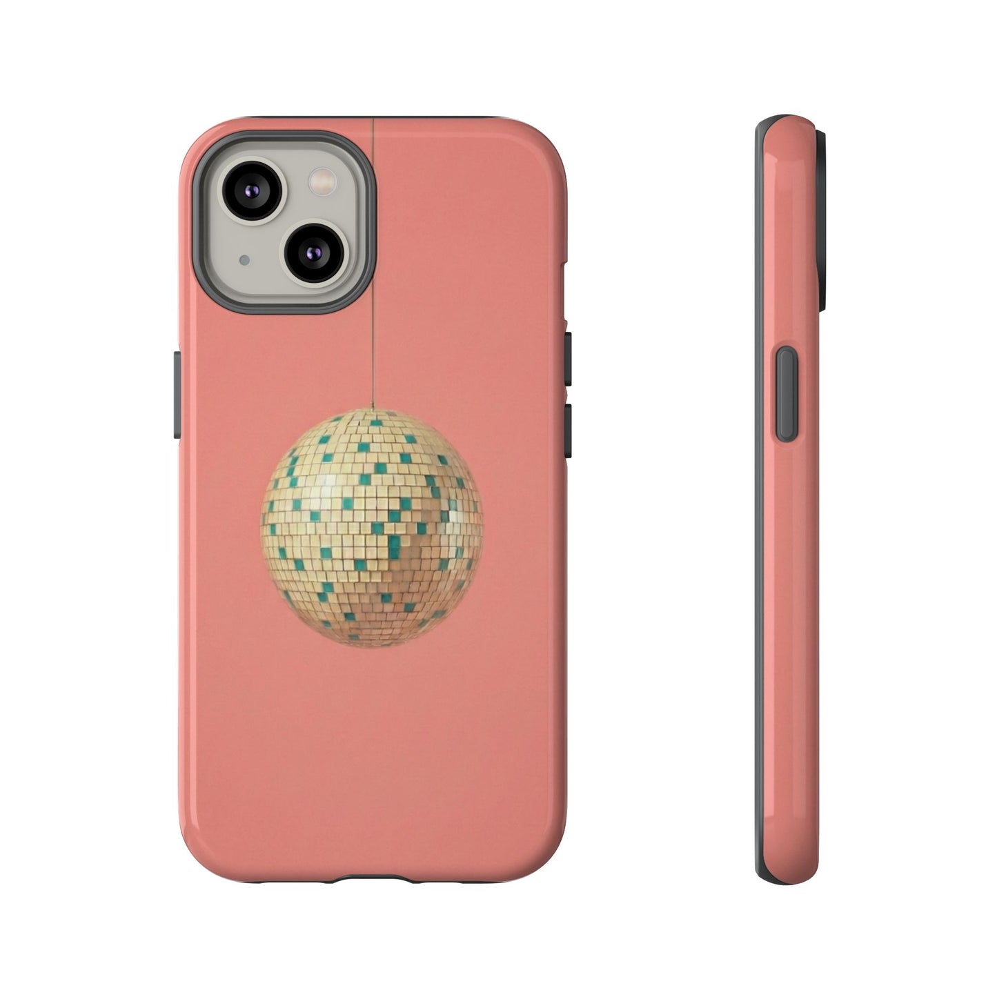 Disco Ball Tough Phone Case — Retro Pink Protective iPhone Cover