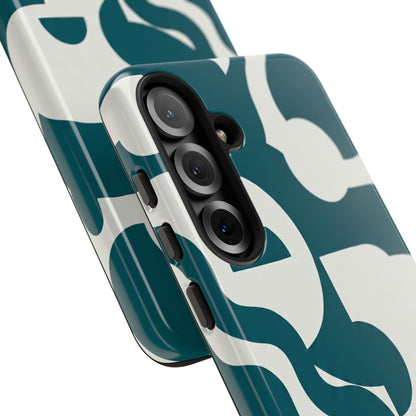 Abstract Teal Pattern Phone Case — Modern Geometric Tough Case