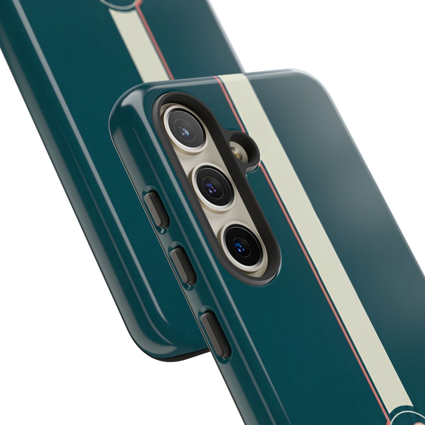 Racing Stripe Phone Case - Retro Teal with Number 86