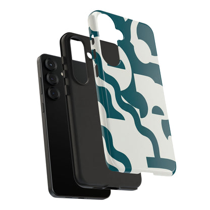 Abstract Teal Pattern Phone Case — Modern Geometric Tough Case