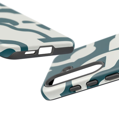 Abstract Teal Pattern Phone Case — Modern Geometric Tough Case