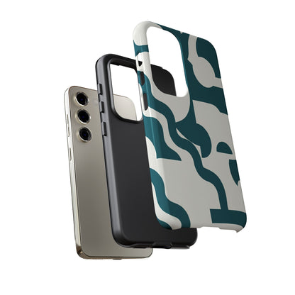Abstract Teal Pattern Phone Case — Modern Geometric Tough Case