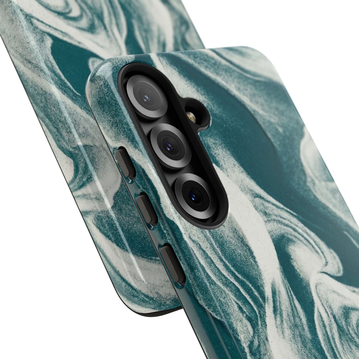 Teal Marble Tough Phone Case — Protective Artistic Swirl Design