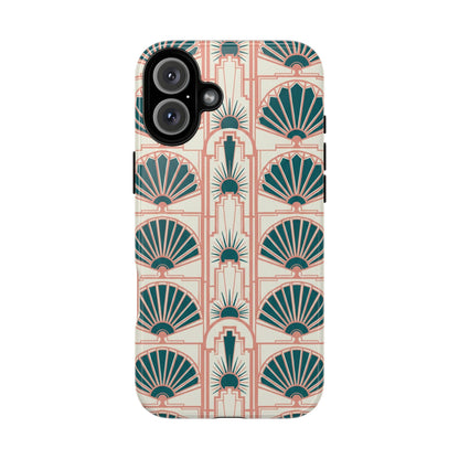 Art Deco Fan Pattern Tough Phone Case — Retro Geometric iPhone Cover