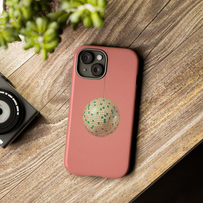 Disco Ball Tough Phone Case — Retro Pink Protective iPhone Cover