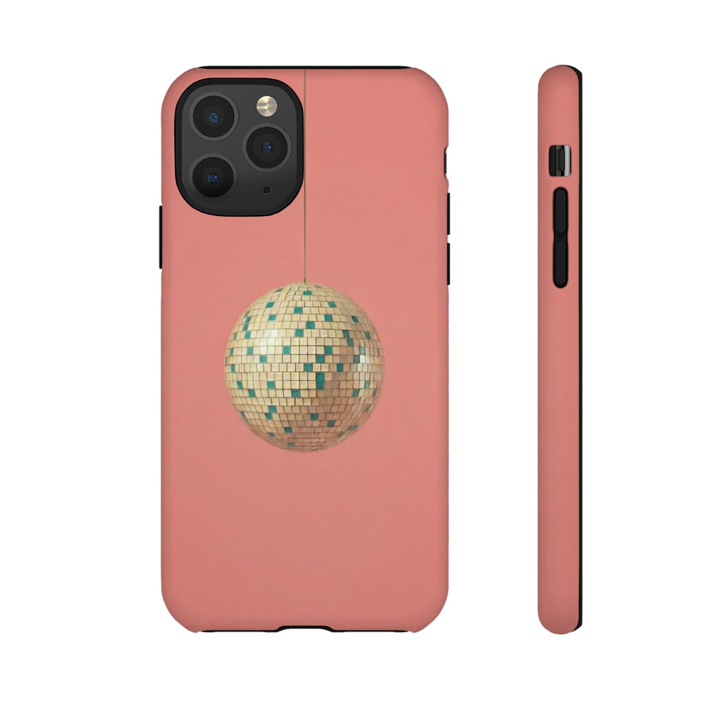 Disco Ball Tough Phone Case — Retro Pink Protective iPhone Cover